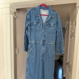 Ètica Denim by Anthropologie Blue Denim Larson utility Jumpsuit